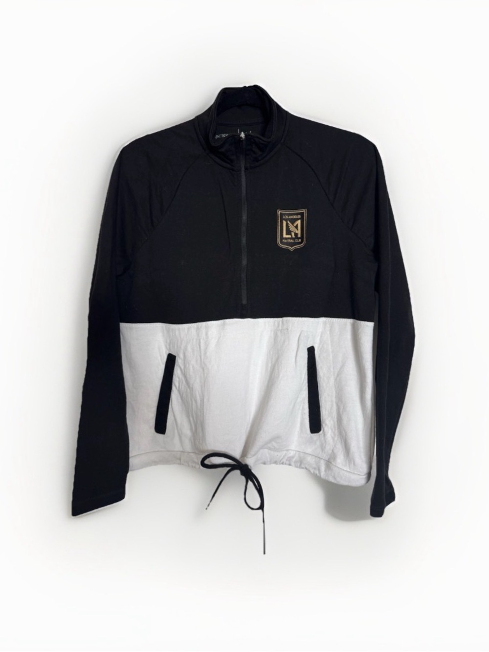 Antigua Women’s LAFC Los Angeles FC 1/4 Zip Colorblock Sweatshirt Black/White L